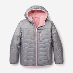 EDDIE BAUER Girl's Deer Harbor FULLY REVERSIBLE Hooded Jacket (L 14/16)